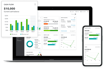 QuickBooks® Application Displayed on Laptop